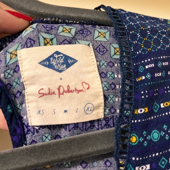 Wild Blue Mini Long sleeve patterned Dress size XL - Picture 3 of 6